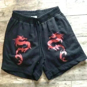 Marci black shorts dragon graphic large